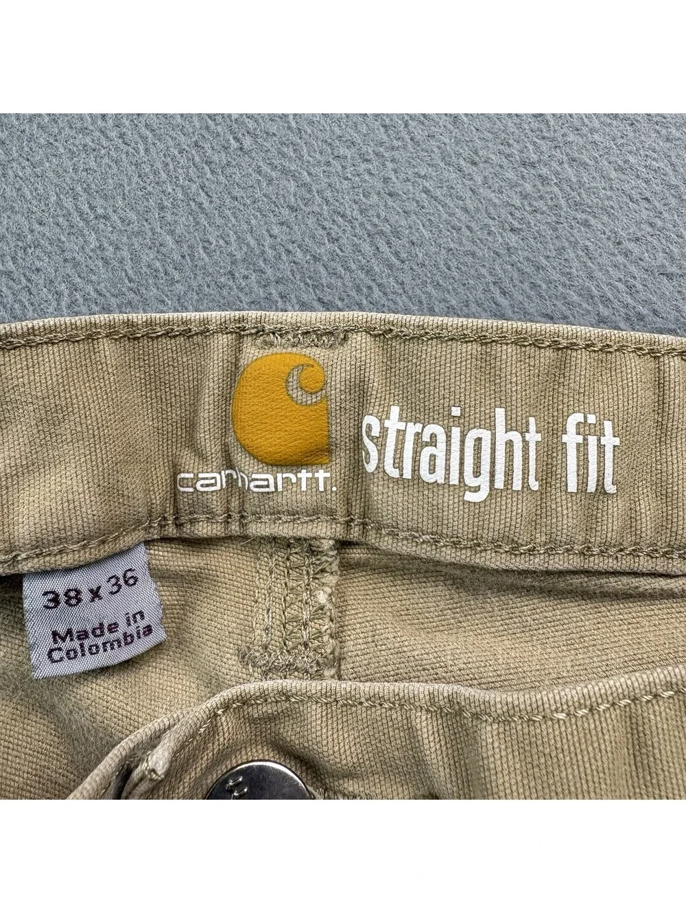 Carhartt Rugby Straight Fit Pants Size 38 (Fit 37x33 in.) Khaki